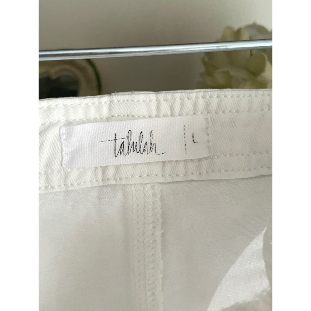 TALULAH Women's 100% Cotton White Cargo Pants, Large - Picture 7 of 12